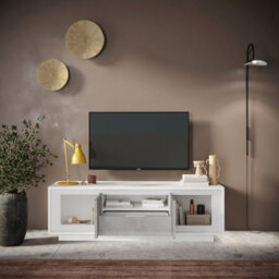 FurniComp LTD Furnicomp Berlin 2 Door 1 Drawer 180Cm Matt White And Concrete Grey Tv Stand - thumbnail 5