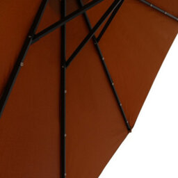 Sundaze Coffee 2.7M  Round Garden Parasol Umbrella Outdoor Patio Solar Led Lights Crank Tilt With Base - thumbnail 5