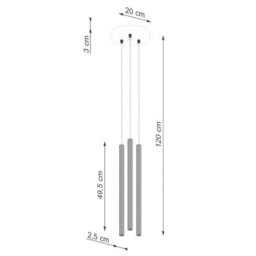 Sollux Lighting Arche Steel Gold 3 Lights Modern Pendant Lamps - thumbnail 3