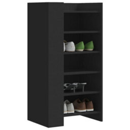 Vidaxl Shoe Cabinet Black 52X37.5X100 Cm Engineered Wood
