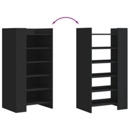 Vidaxl Shoe Cabinet Black 52X37.5X100 Cm Engineered Wood - thumbnail 7