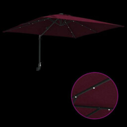 Berkfield Garden Parasol Bordeaux Red 248,5 X 247,5 X 119 Cm Fabric - thumbnail 9
