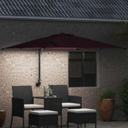 Berkfield Garden Parasol Bordeaux Red 248,5 X 247,5 X 119 Cm Fabric - thumbnail 3