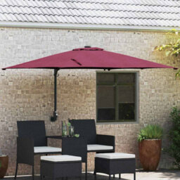 Berkfield Garden Parasol Bordeaux Red 248,5 X 247,5 X 119 Cm Fabric