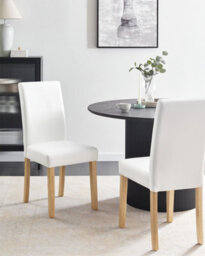 Beliani Set Of 2 Dining Chairs Broadway Faux Leather White - thumbnail 2