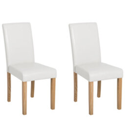 Beliani Set Of 2 Dining Chairs Broadway Faux Leather White