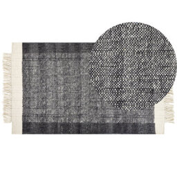 Beliani Rug Atlanti Black 80 X 150 Cm Wool - thumbnail 1