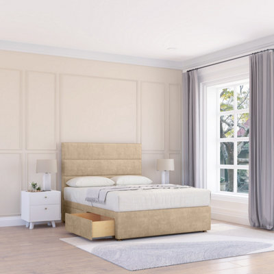 "Sloomy 2Ft6 Texas Coniston Almond Memory Foam Bed Set With No Drawers Mattress & 26"" Headboard - Small Single" - image 1