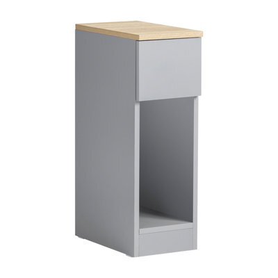 Sobuy Fbt111-Hg, Slim Bedside Table Bedside Cabinet Narrow Side Table Nightstand With Drawer And Shelf For Bedroom, Grey - image 1