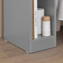 Sobuy Fbt111-Hg, Slim Bedside Table Bedside Cabinet Narrow Side Table Nightstand With Drawer And Shelf For Bedroom, Grey - thumbnail 5