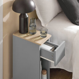 Sobuy Fbt111-Hg, Slim Bedside Table Bedside Cabinet Narrow Side Table Nightstand With Drawer And Shelf For Bedroom, Grey - thumbnail 4