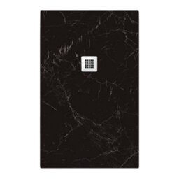 Plum&clay Pia Rectangle Black Marble Effect Shower Tray (L)1200mm (W)800mm (H)25mm