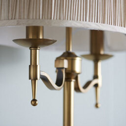 Luminosa Lighting Luminosa Stanford 2 Light Table Lamp Antique Brass With Beige Shade, E14 - thumbnail 4