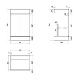 Affine 500mm Bathroom Vanity Unit Ceramic Basin Furniture Floorstanding Soft Close Oak - thumbnail 5