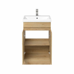 Affine 500mm Bathroom Vanity Unit Ceramic Basin Furniture Floorstanding Soft Close Oak - thumbnail 4