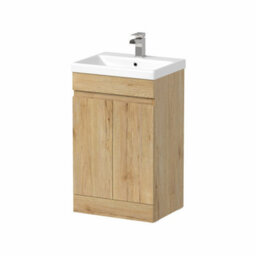 Affine 500mm Bathroom Vanity Unit Ceramic Basin Furniture Floorstanding Soft Close Oak - thumbnail 3