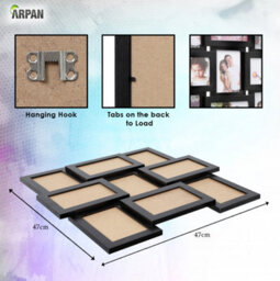 Arpan Mdf Multi Aperture Picture Photo Frame, Holds 9 X 6 X 4 Photos, Best Gifting Frame, Family Frame (Black Frame) - thumbnail 4