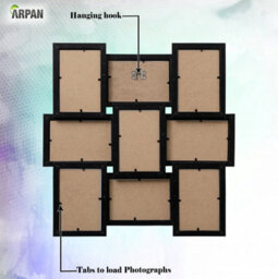Arpan Mdf Multi Aperture Picture Photo Frame, Holds 9 X 6 X 4 Photos, Best Gifting Frame, Family Frame (Black Frame) - thumbnail 5