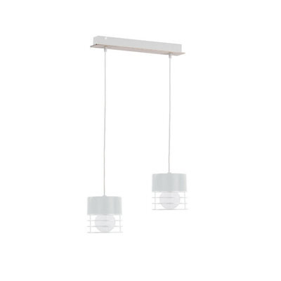 Luminosa Lighting Luminosa Casa Bar Pendant Ceiling Light White, Wood, 50Cm, 2X E27