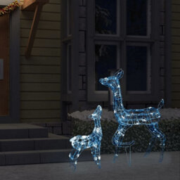 Berkfield Acrylic Reindeer Family Christmas Decoration 160 Led Cold White - thumbnail 3