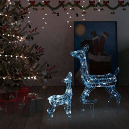 Berkfield Acrylic Reindeer Family Christmas Decoration 160 Led Cold White