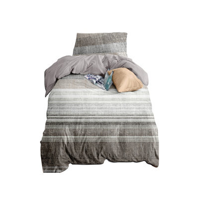 Neel Blue Double Printed Duvet Cover & 2 Matching Pillow Cases - Grey - image 1