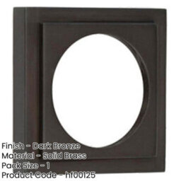 Loops Elegant Stepped Square Outer Rose In Dark Bronze For Luxury Escutcheons - Solid Brass Key Hole Cover - thumbnail 2