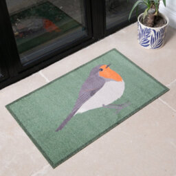 Artsy Doormats Green Robin Indoor Washable Doormat - thumbnail 1