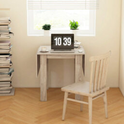 Homcom Folding Dining Table For 2-4, Drop Leaf Table For Small Space, Oak - thumbnail 6
