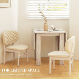 Homcom Folding Dining Table For 2-4, Drop Leaf Table For Small Space, Oak - thumbnail 5