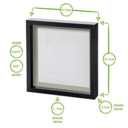 "Nicola Spring 10 X 10"" Photo Frame - Ivory Mount 3D Photo Frame Picture Frame Box Portrait Display Case & Spacer (8 X 8"" Mount)" - thumbnail 4