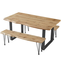 Hallowood Furniture Cullompton Large Dining Table (160Cm) With 2 Dining Benches (150Cm) - thumbnail 8