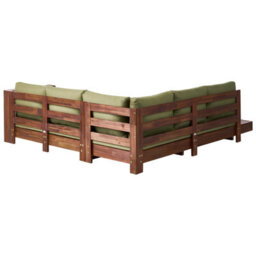 Beliani Garden Corner Sofa 5 Seater Marettimo Certified Acacia Wood Green Left Hand - thumbnail 5