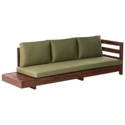 Beliani Garden Corner Sofa 5 Seater Marettimo Certified Acacia Wood Green Left Hand - thumbnail 7