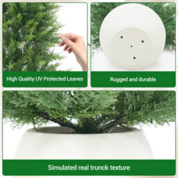 London Boutique Set Of 2 90Cm Artificial Pine Trees, Faux Evergreen Plants With 3D Needles, White Pots, Home Office Decor - thumbnail 3