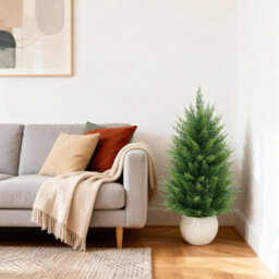 London Boutique Set Of 2 90Cm Artificial Pine Trees, Faux Evergreen Plants With 3D Needles, White Pots, Home Office Decor - thumbnail 6