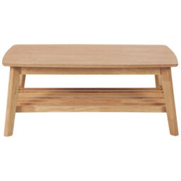 Beliani Classic Design Coffee Table, Light Brown Painted Mdf Top With Rubberwood Legs And Shelf, 100 X 55 Cm - thumbnail 1