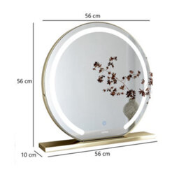CARME Home Elsie Large Gold Touch Sensor Led Makeup Mirror With Lights - thumbnail 3