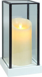 Netagon Xmas Haus Hurricane Glass Artificial Candle Holder With Large Led Candle Battery Operated - thumbnail 4