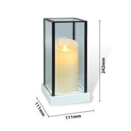 Netagon Xmas Haus Hurricane Glass Artificial Candle Holder With Large Led Candle Battery Operated - thumbnail 2