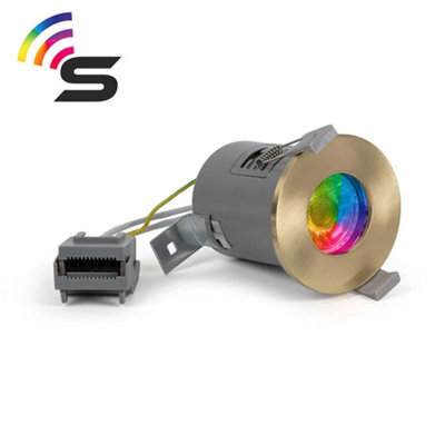 Brushed Brass Gu10 Fire Rated Smart Led Downlight - Ip65 - Se Home - image 1