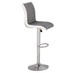 Furniture in Fashion Topaz Glass Grey Gloss Bar Table With 4 Ritz Grey White Stools - thumbnail 3