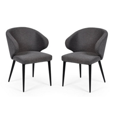 Oakham Fairmont Premium Mid Grey Fabric Dining Chairs - Set Of 2 - image 1