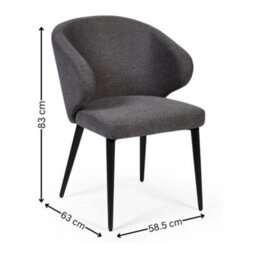 Oakham Fairmont Premium Mid Grey Fabric Dining Chairs - Set Of 2 - thumbnail 5