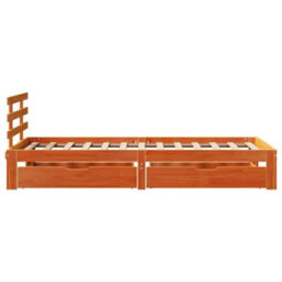 Berkfield Bed Frame With Drawers Without Mattress Wax Brown 100X200 Cm - thumbnail 7