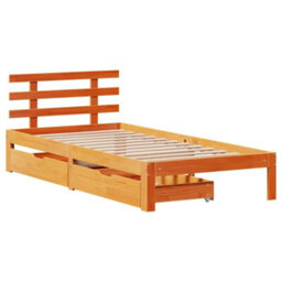 Berkfield Bed Frame With Drawers Without Mattress Wax Brown 100X200 Cm - thumbnail 3