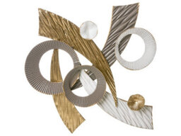 Wyld And Coco Gilded Aura Gold Metal Wall Decor - Interlocking Circles Sculpture, W55 X H54Cm, Contemporary Glam - thumbnail 2