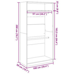 Berkfield Durable Wardrobe Sonoma Oak 100X50X200 Cm Engineered Wood - thumbnail 9