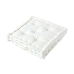 Homescapes Cotton Off White Floor Cushion, 50 X 50 Cm
