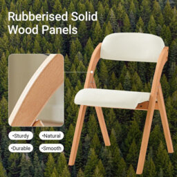 Sobuy Fst92-Wx4,set Of 4 Folding Chairs Wooden Padded Seat Dining Office Desk Chairs,white,w47Xd51Xh78 - thumbnail 2